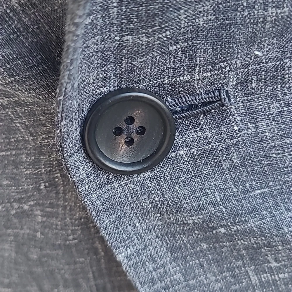 KNOT STANDARD Custom Grey‎ Weave Dormeuil Cloth Wool Sz 34 R Mens Sport Coat